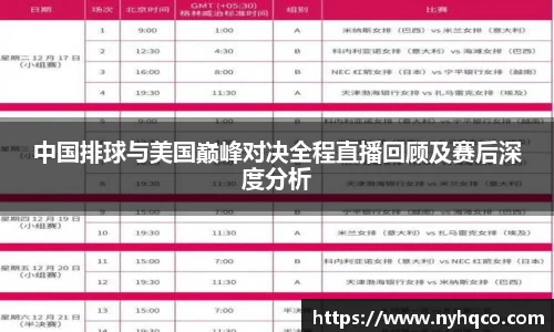 6T体育中国排球与美国巅峰对决全程直播回顾及赛后深度分析